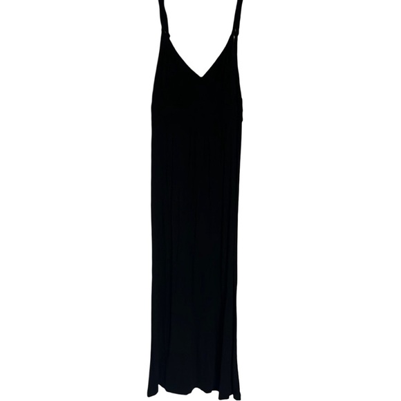 LOFT Black Spaghetti Strap Slip Maxi Dress - Picture 1 of 3